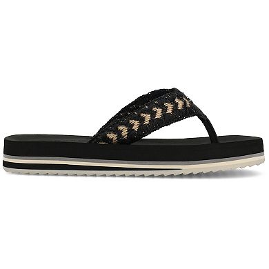 Journee Eloddie Woven Strap Women's Thong Flip Flop Sandals