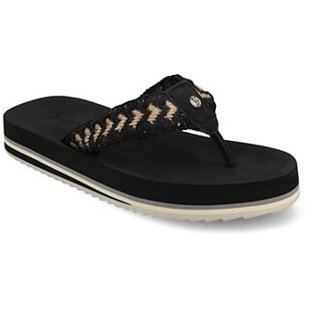 Journee Eloddie Woven Strap Women's Thong Flip Flop Sandals