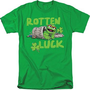 Men's Sesame Street Oscar Rotten Luck Graphic Tee