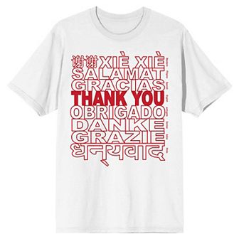 Men's Thank You Languages Short Sleeve Graphic T-Shirt