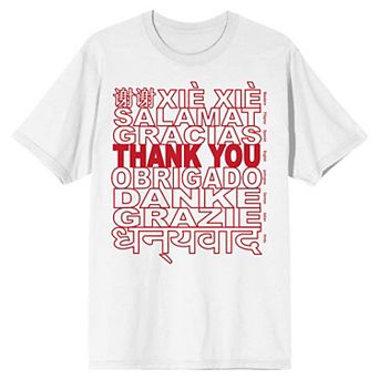 Men's Thank You Languages Short Sleeve Graphic T-Shirt