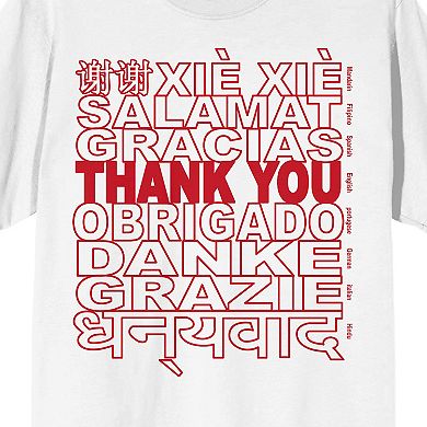 Men's Thank You Languages Short Sleeve Graphic T-Shirt