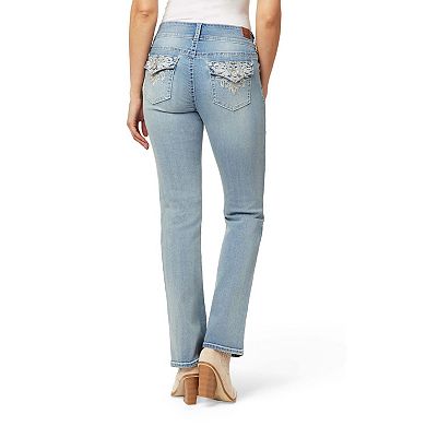 Juniors' WallFlower Insta Stretch Luscious Curvy Mid Rise Bling Bootcut Jeans