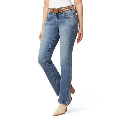 Juniors' WallFlower Luscious Curvy Insta Stretch Mid Rise Belted Bootcut Jeans
