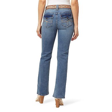 Juniors' WallFlower Luscious Curvy Insta Stretch Mid Rise Belted Bootcut Jeans