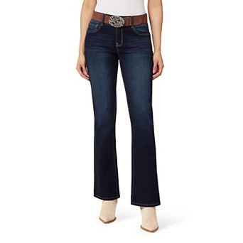 Juniors' WallFlower Luscious Curvy Insta Stretch Mid Rise Belted Bootcut Jeans