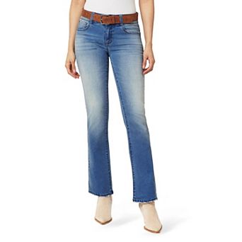 Juniors' WallFlower Luscious Curvy Insta Stretch Mid Rise Belted Bootcut Jeans