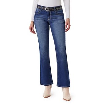 Juniors' WallFlower Luscious Curvy Insta Stretch Mid Rise Belted Bootcut Jeans