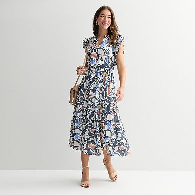 Women's 5th + Madison Edit Ruffle Sleeve Midi Dress