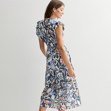 Women's 5th + Madison Edit Ruffle Sleeve Midi Dress