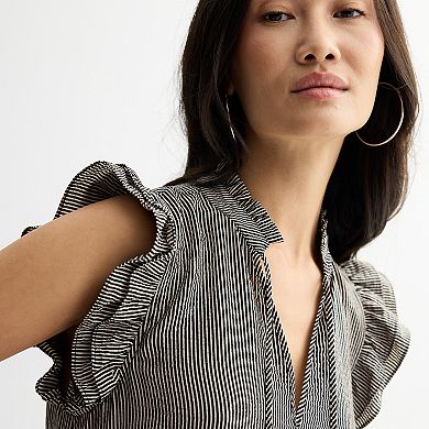 Women's 5th & Madison Edit Ruffle Sleeve A-Line Dress