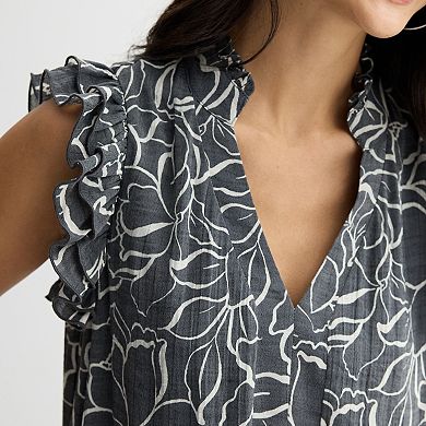 Women's 5th & Madison Edit Ruffle Sleeve V-Neck Tiered Dress