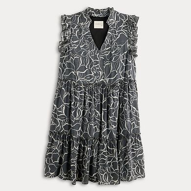 Women's 5th & Madison Edit Ruffle Sleeve V-Neck Tiered Dress