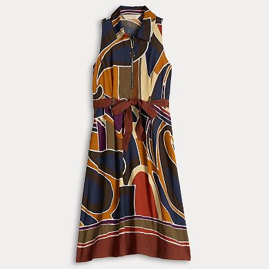 Women's 5th + Madison Edit Sleeveless Zip-Front Geo Printed Dress