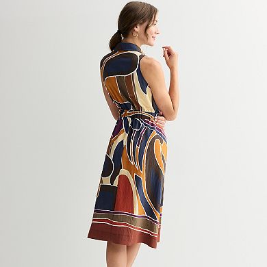 Women's 5th + Madison Edit Sleeveless Zip-Front Geo Printed Dress