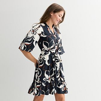 Women's 5th + Madison Edit Bubble Sleeve Minishirt Dress with Sash