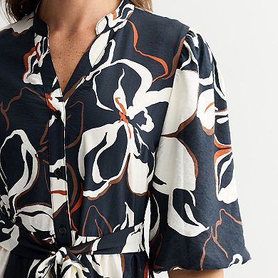 Women's 5th & Madison Edit Bubble Sleeve Minishirt Dress with Sash