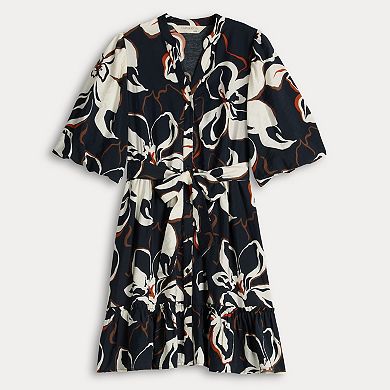 Women's 5th & Madison Edit Bubble Sleeve Minishirt Dress with Sash