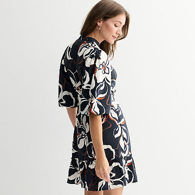 Women's 5th & Madison Edit Bubble Sleeve Minishirt Dress with Sash