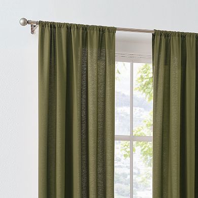 Brooklyn Loom Solid Cotton Percale Room Darkening Set of 2 Window Curtain Panels