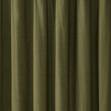 Brooklyn Loom Solid Cotton Percale Room Darkening Set of 2 Window Curtain Panels