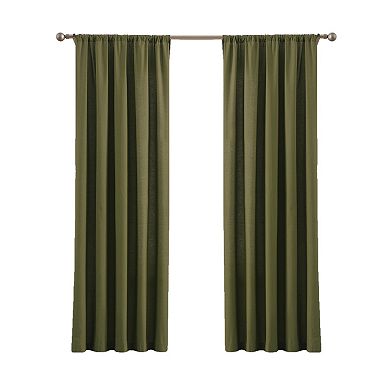 Brooklyn Loom Solid Cotton Percale Room Darkening Set of 2 Window Curtain Panels