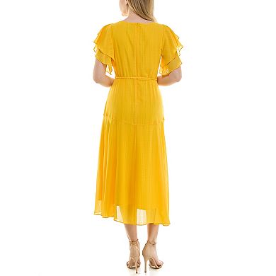 Women's Maison Tara Flutter Sleeve Midi Dress