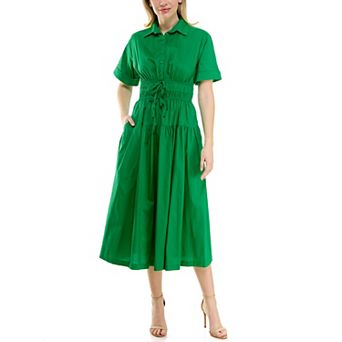 Women's Maison Tara Elastic Waist Midi Shirtdress