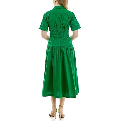 Women's Maison Tara Elastic Waist Midi Shirtdress