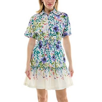 Women's Maison Tara Shirtdress Elastic Row Cumberbund Dress