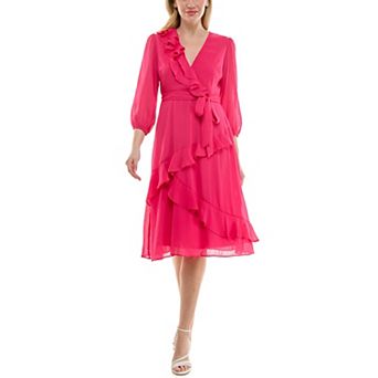 Women's Maison Tara Asymmetrical Ruffle Midi Dress