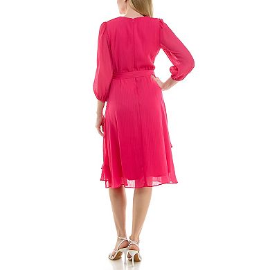 Women's Maison Tara Asymmetrical Ruffle Midi Dress