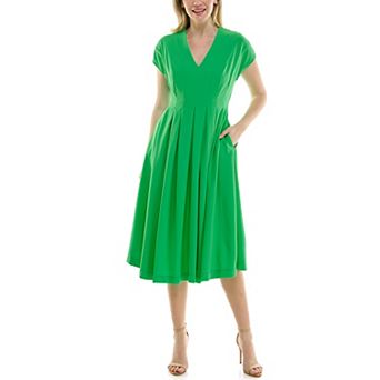 Women's Maison Tara Crepe Inverted Pleat Midi Dress