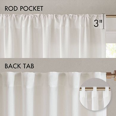 Madison Park Lexus Rod Pocket with Back Tab Privacy Curtain Pair