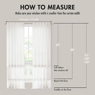 Madison Park Lexus Rod Pocket with Back Tab Privacy Curtain Pair