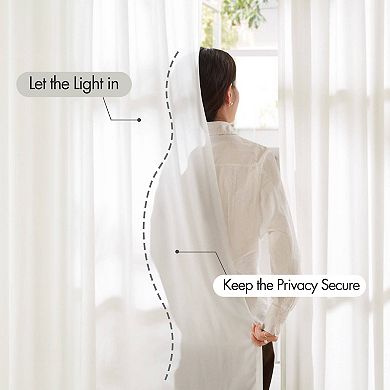 Madison Park Lexus Rod Pocket with Back Tab Privacy Curtain Pair