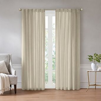 Madison Park Privacy Rod Pocket Set of 2 Window Curtain Panels with Back Tab