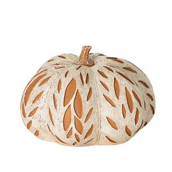 Large Carved Decorative Pumpkin Table Decor