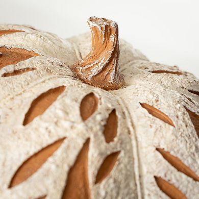 Large Carved Decorative Pumpkin Table Decor