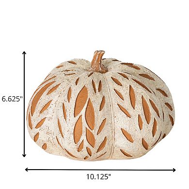 Large Carved Decorative Pumpkin Table Decor