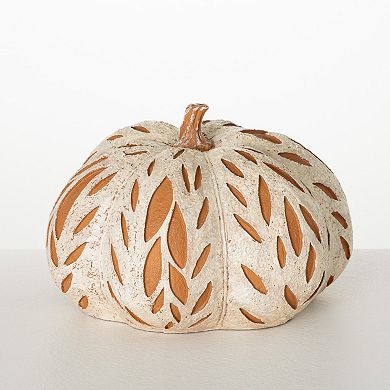 Large Carved Decorative Pumpkin Table Decor