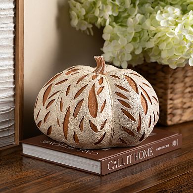Large Carved Decorative Pumpkin Table Decor
