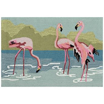 Liora Manne Front Porch Flamingos Indoor / Outdoor Mat
