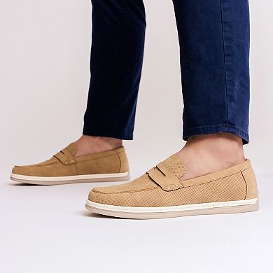 VANCE Brantley Comfort Casual Slip-on Men's Perforated Flexible Penny Loafers