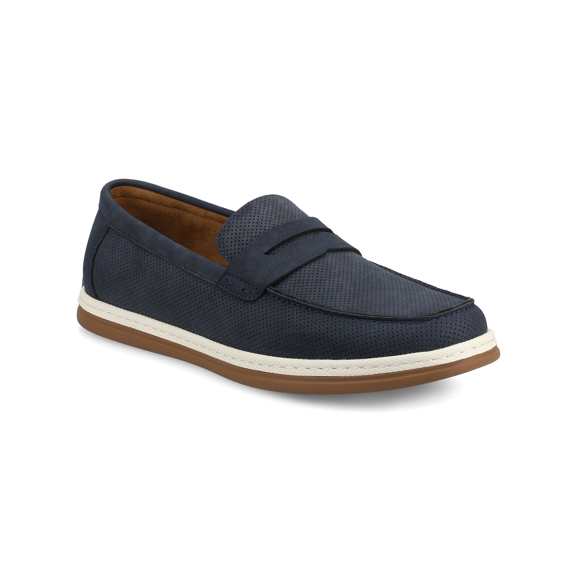 VANCE Brantley Comfort Casual Slip-on Mens Perforated Flexible Penny Loafe
