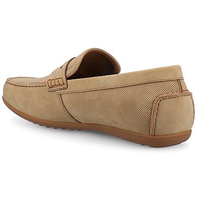 VANCE Yates Men's Comfort Perforated Slip-on Driving Penny Loafers in Regular and Wide