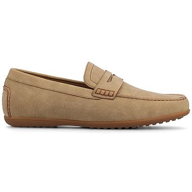 VANCE Yates Men's Comfort Perforated Slip-on Driving Penny Loafers in Regular and Wide