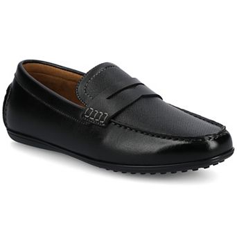 VANCE Yates Men's Comfort Perforated Slip-On Driving Penny Loafers in Regular and Wide