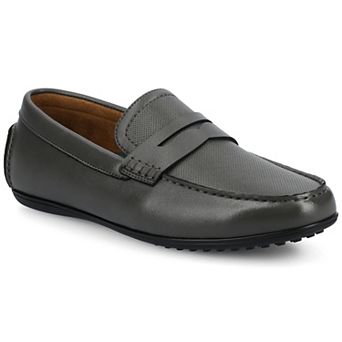 VANCE Yates Men's Comfort Perforated Slip-On Driving Penny Loafers in Regular and Wide