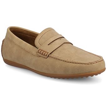 VANCE Yates Men's Comfort Perforated Slip-On Driving Penny Loafers in Regular and Wide